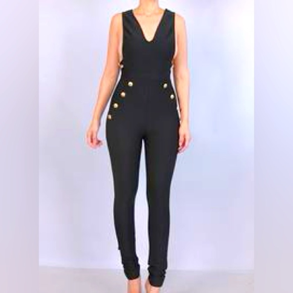 Black Bandage Jumpsuit